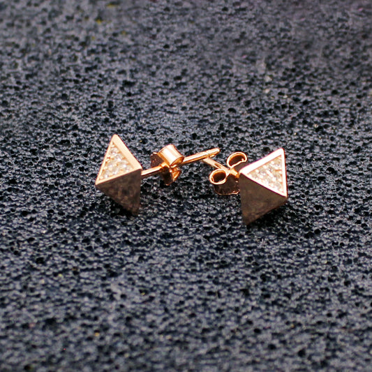 Rose Gold Triangulum Stud Earring