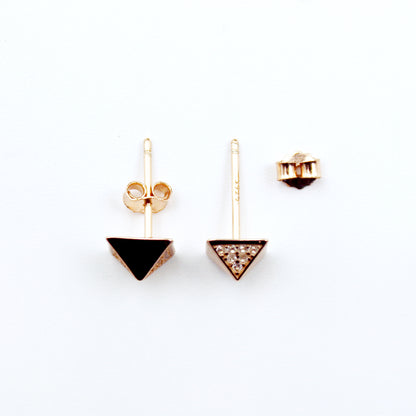 Rose Gold Triangulum Stud Earring