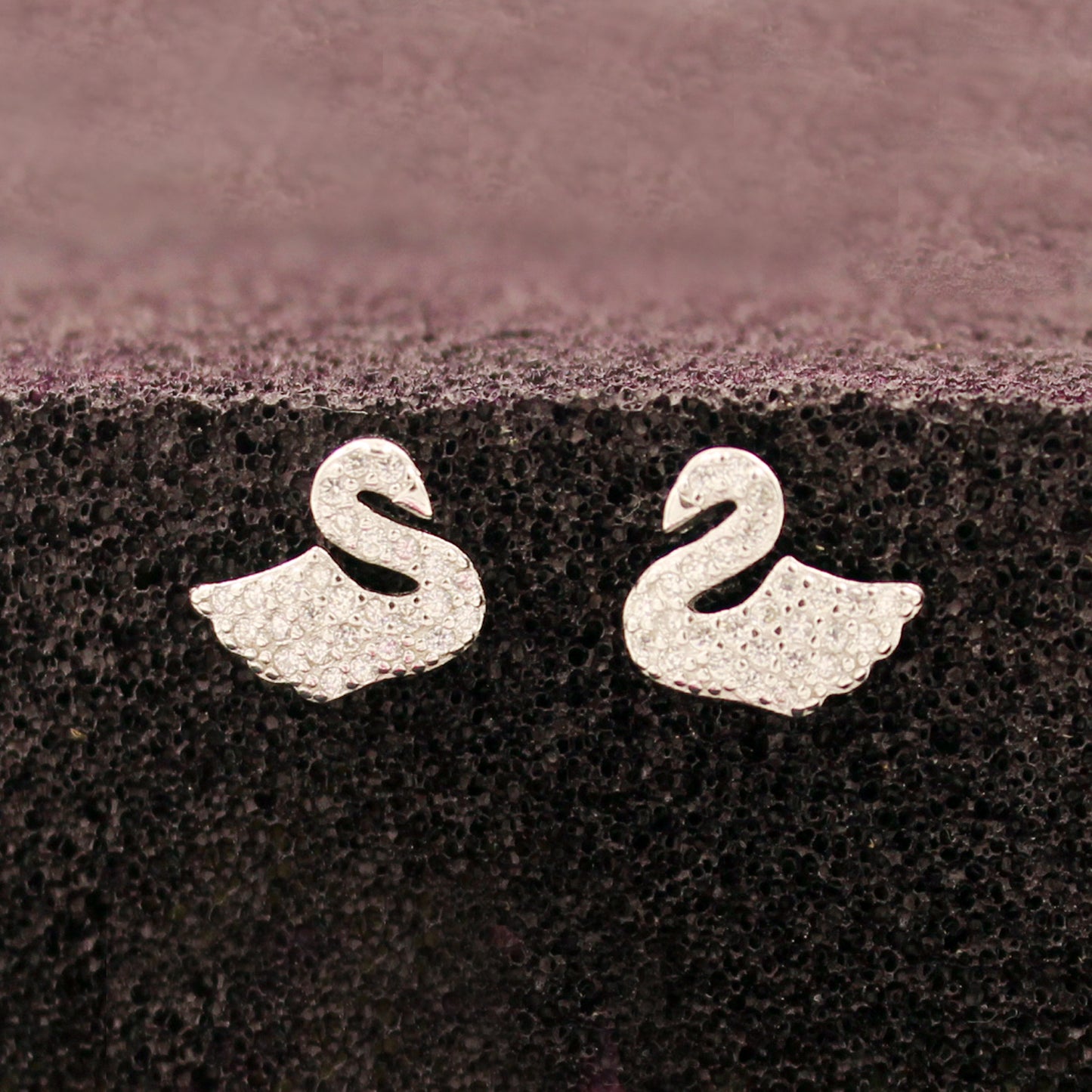 A Silver Stone Dove Earring