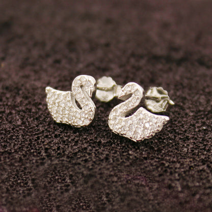 A Silver Stone Dove Earring