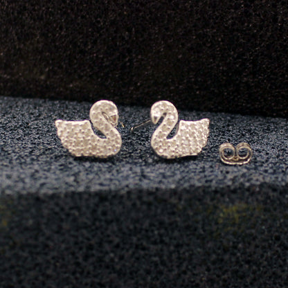 A Silver Stone Dove Earring