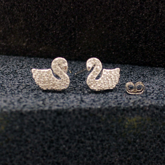 A Silver Stone Dove Earring