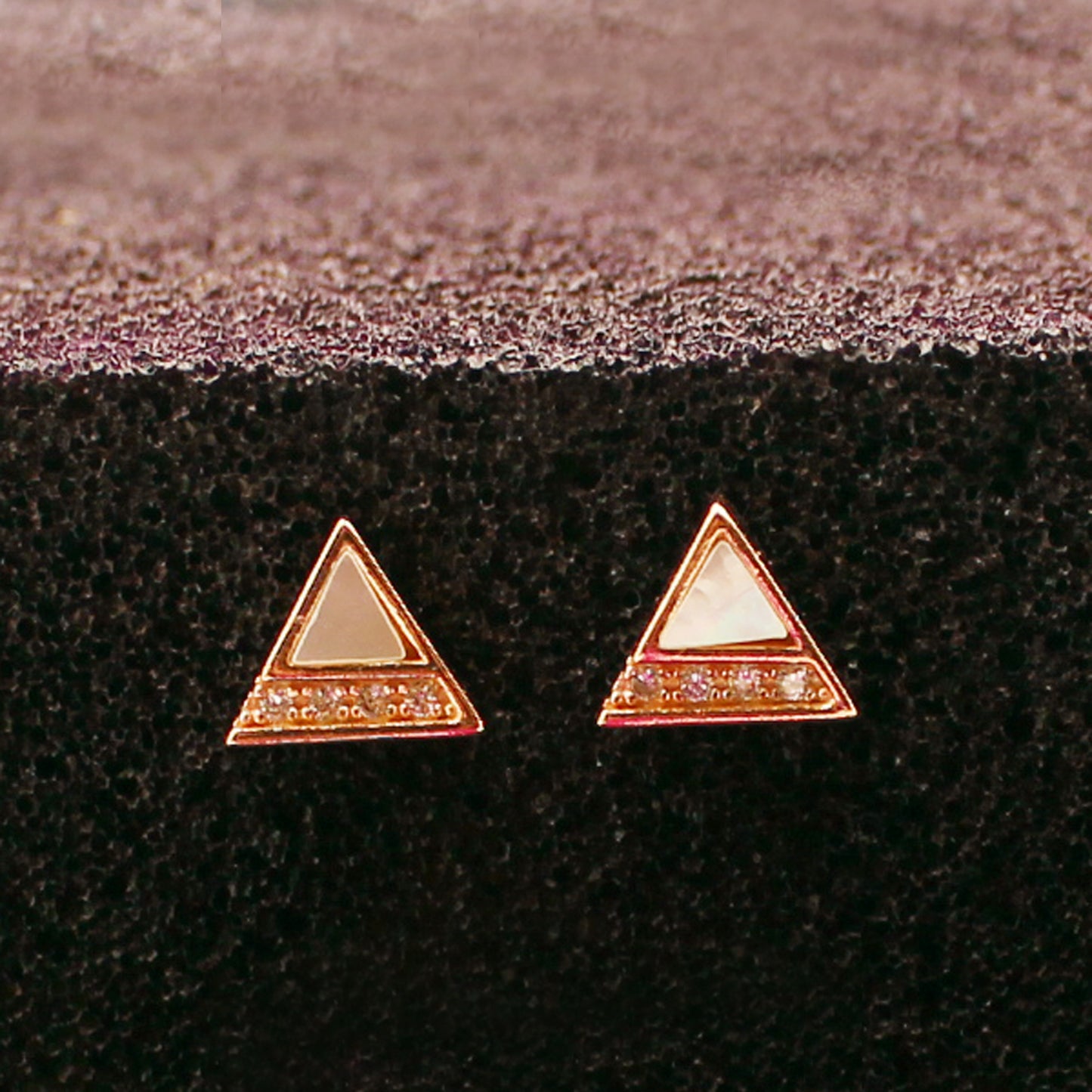 Rose Gold Triangle Stud Earring