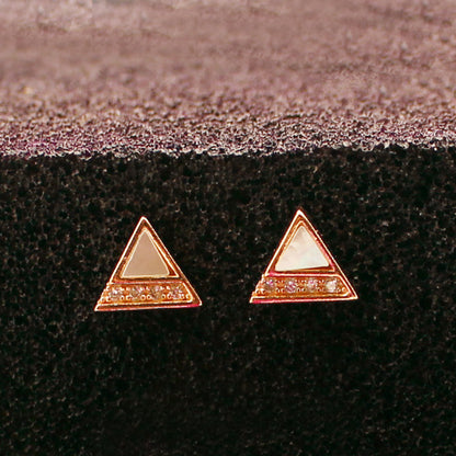 Rose Gold Triangle Stud Earring