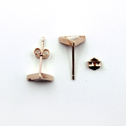 Rose Gold Triangle Stud Earring