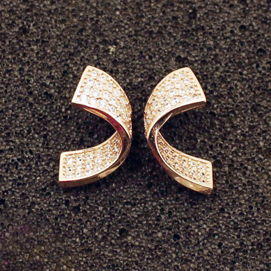 Rose Gold Wave Fancy Earring