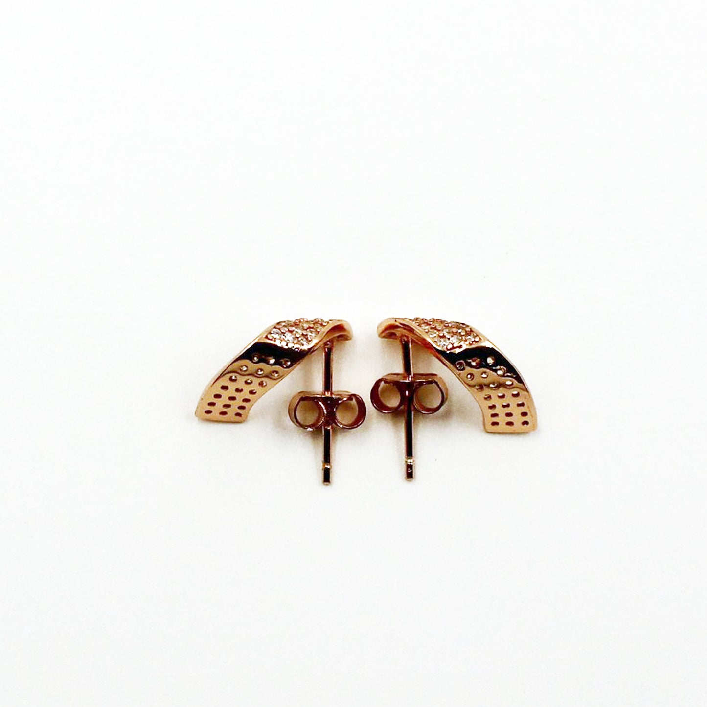 Rose Gold Wave Fancy Earring