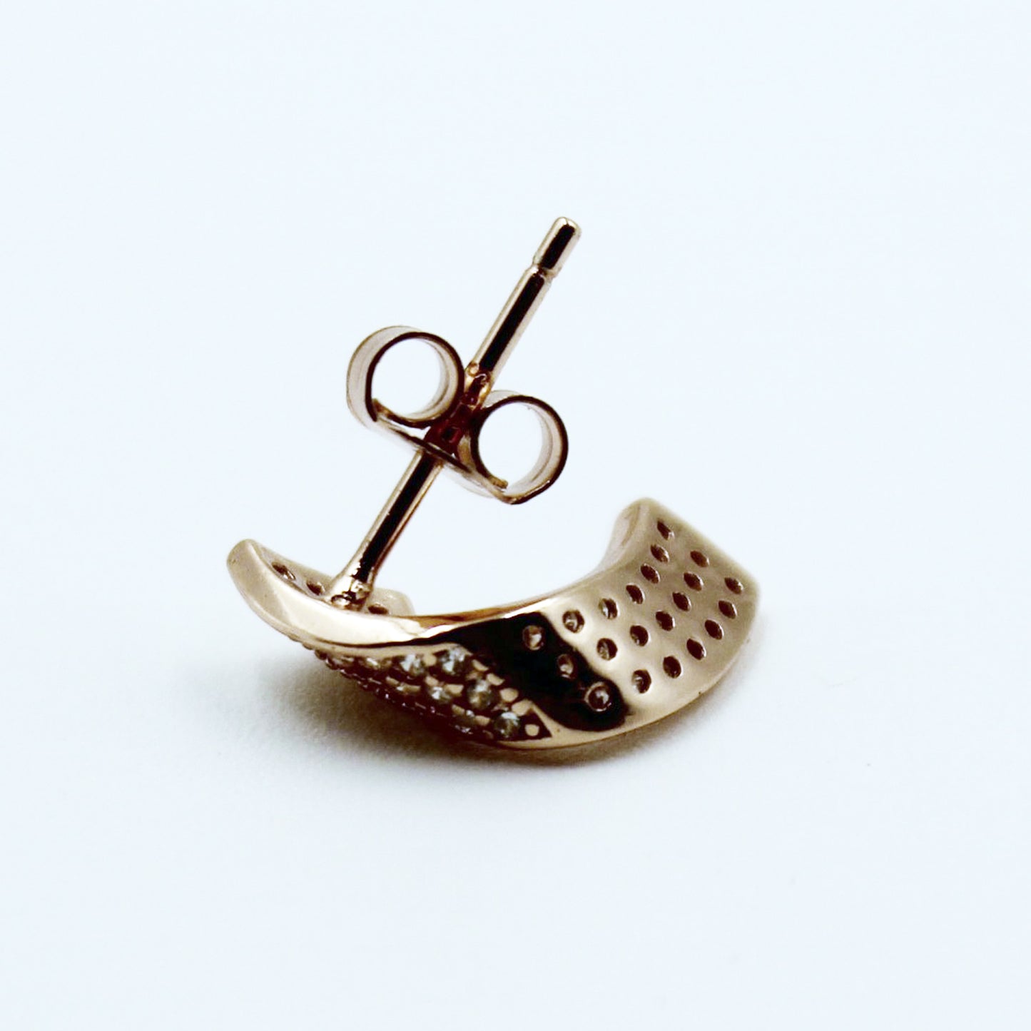 Rose Gold Wave Fancy Earring