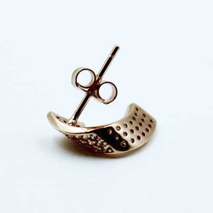 Rose Gold Wave Fancy Earring