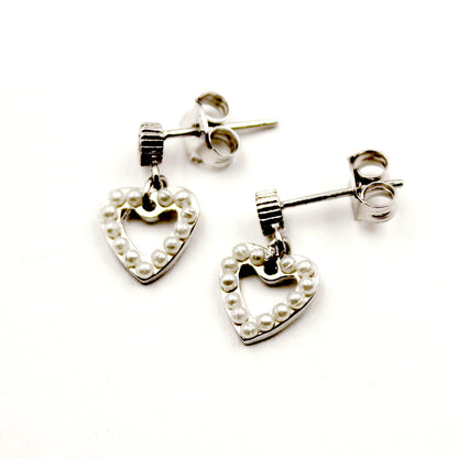 Silver Heart With Pearl tops