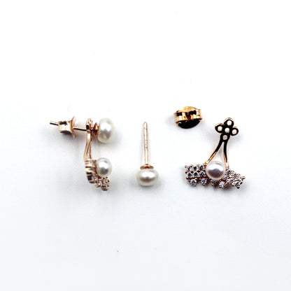 ROSE Gold 2 in 1 Pearl Earring