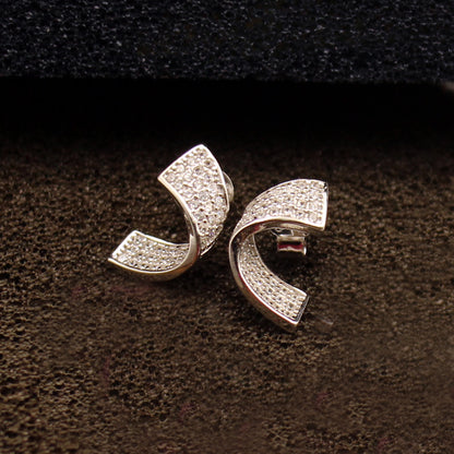 Silver Fancy Wave Earring