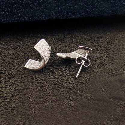 Silver Fancy Wave Earring