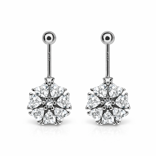Silver Sparkle Bugadi Earrings for Women | CZ Stone Studded Traditional Ear Piercing Jewelry | Screw Back Design | Stylish & Lightweight Daily Wear Bugadi